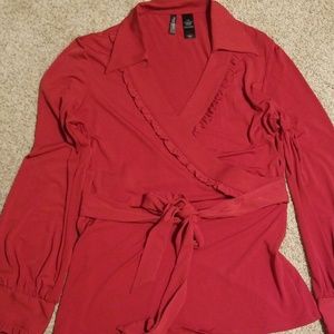 Bisou bisou red blouse